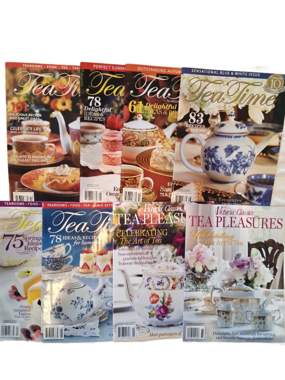 Lot of 8 Tea Time Victoria Classics Tea Treasures Magazines 2010 to 2019